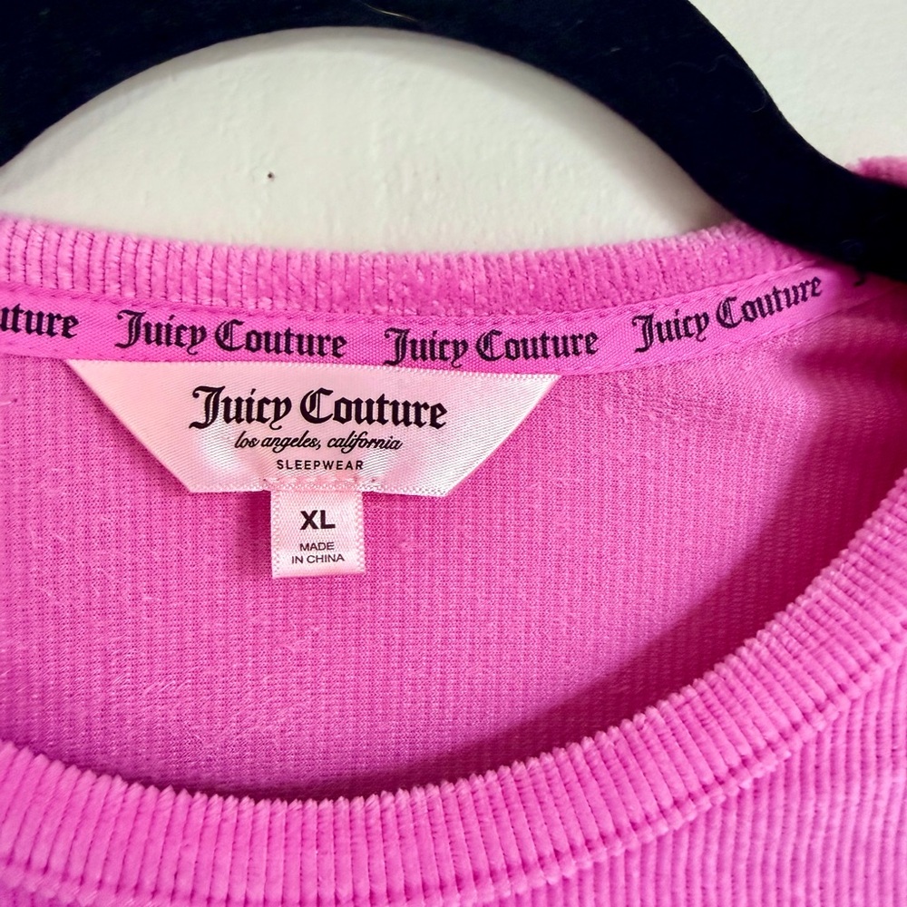 Juicy Couture Pink Rhinestone Crown Top Y2K Baby Tee XL Bratz Barbiecore - Picture 4 of 6